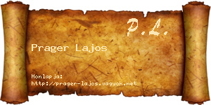 Prager Lajos névjegykártya